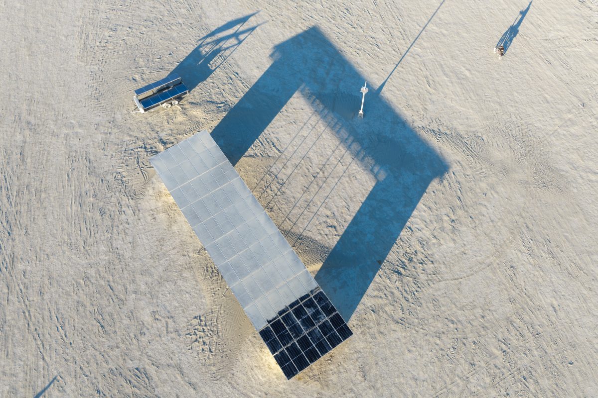 Unicorn Solar Array at Sunrise Partially Cleaned