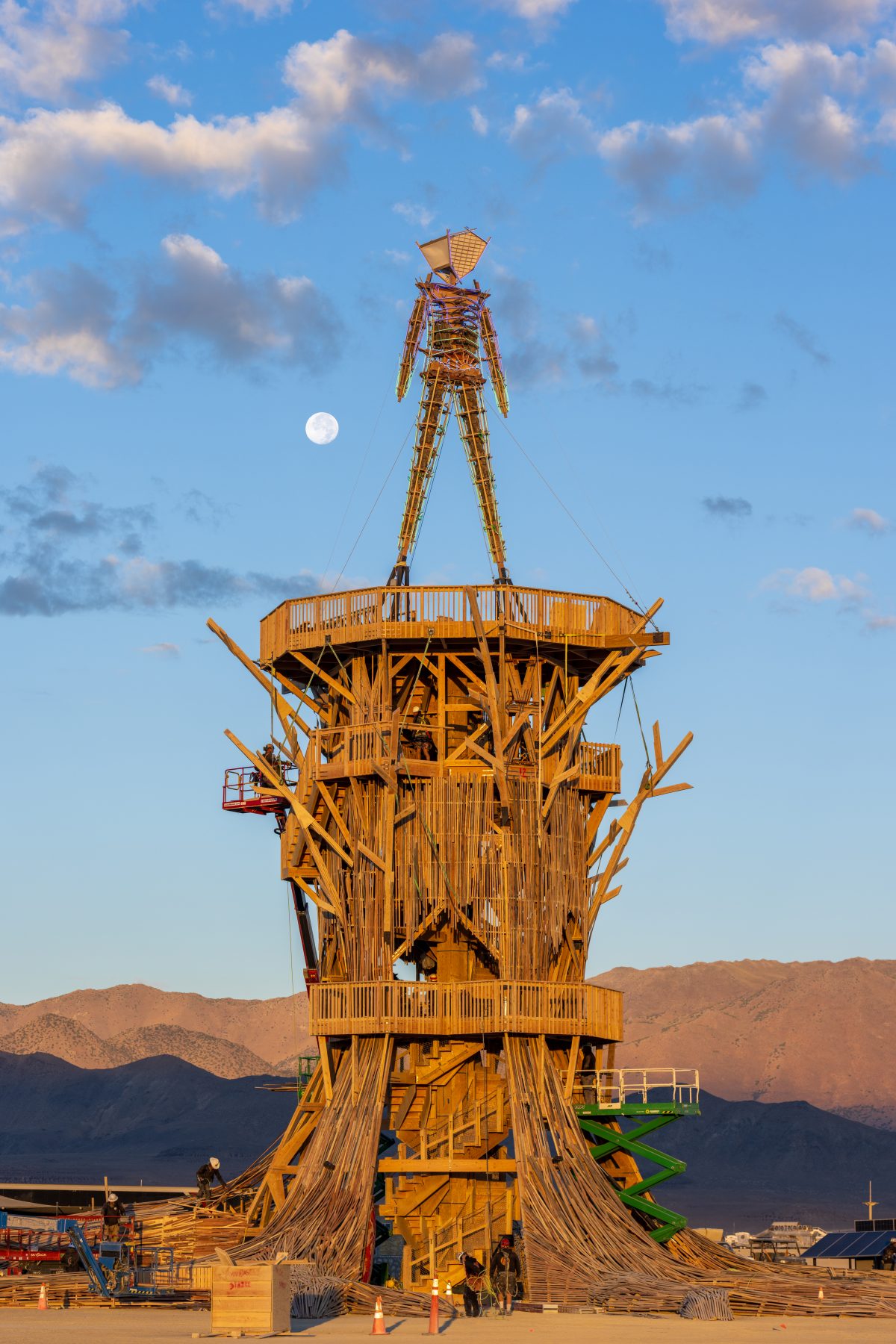 Burning Man 2026 Man Base (build week) - Cryptomeria by Alexander Rose
