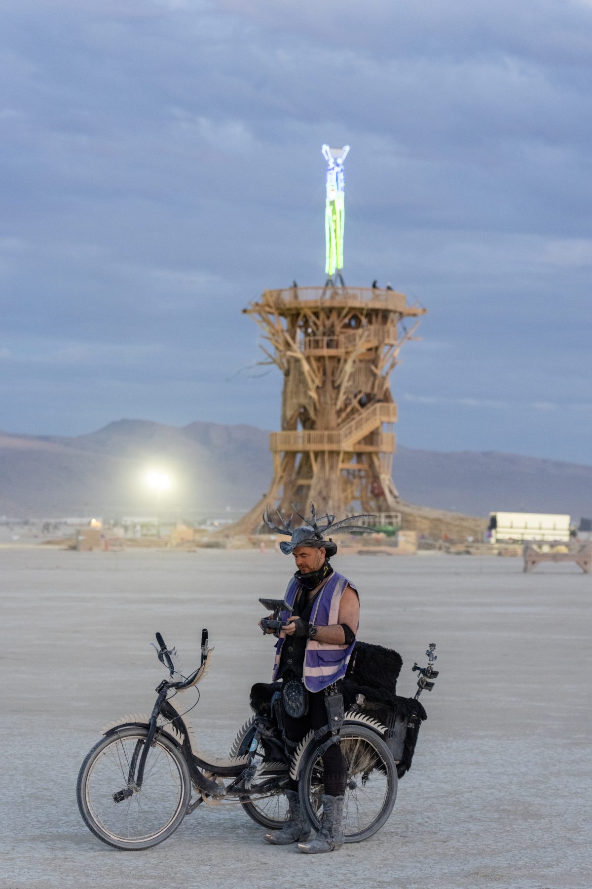 Jamen Flying a Drone at the Man Base