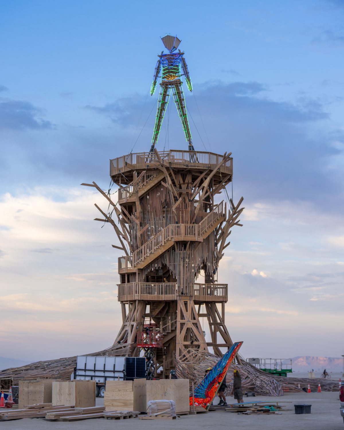 Burning Man 2026 Man Base (build week) - Cryptomeria by Alexander Rose