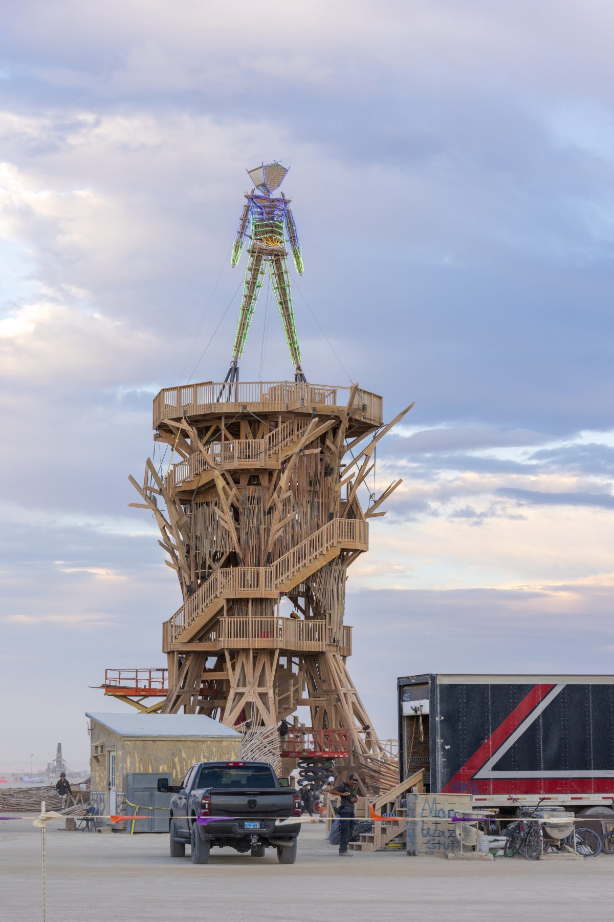 Burning Man 2026 Man Base (build week) - Cryptomeria by Alexander Rose