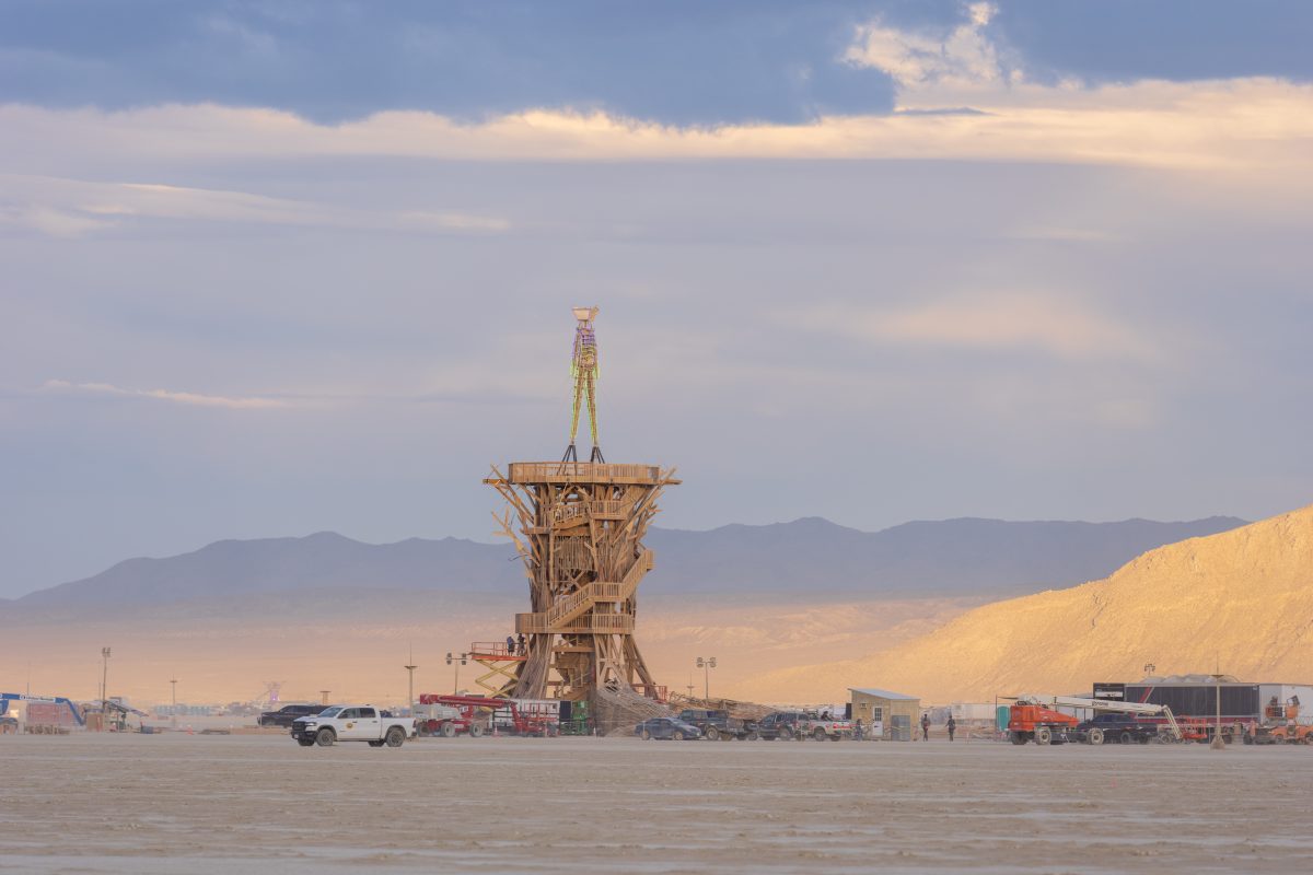 Burning Man 2026 Man Base (build week) - Cryptomeria by Alexander Rose