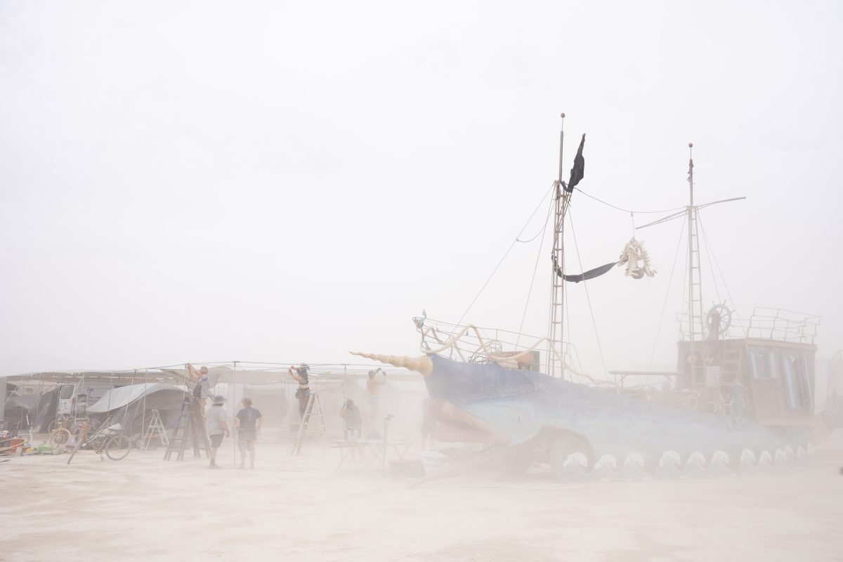 Build Crew in Blowing Dust