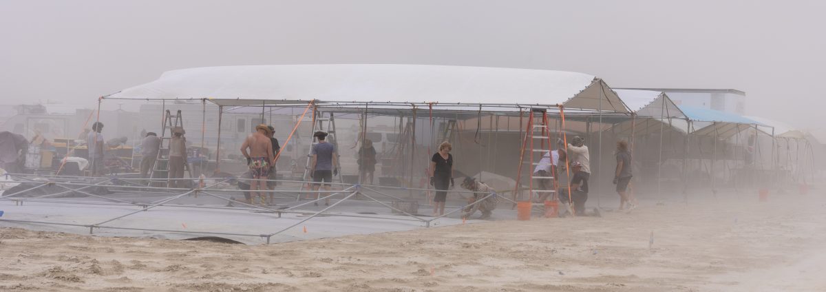Building Shade in a Dust Storm