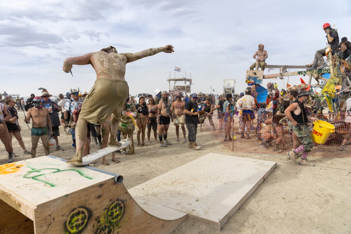 Mud Covered Skater at the DPW Spire