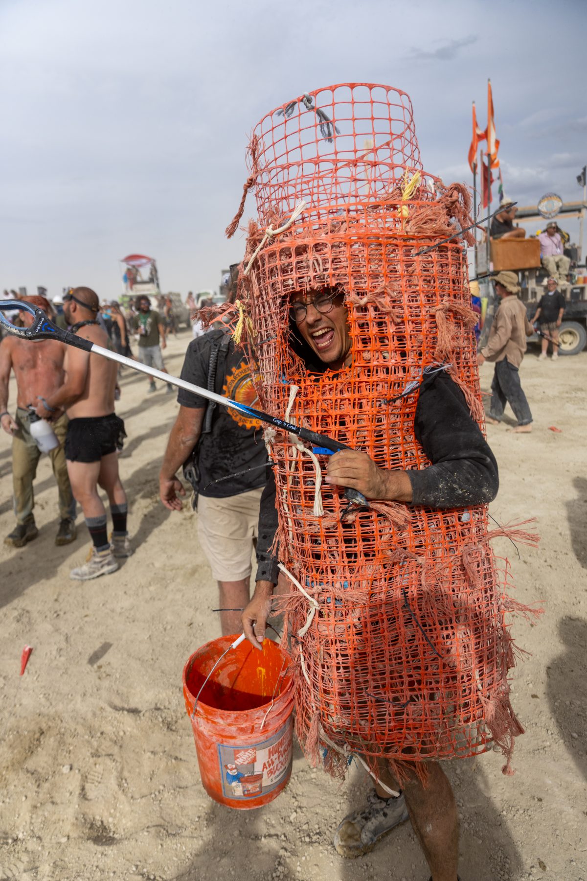 Trash Fence Costume at the DPW Spire Party