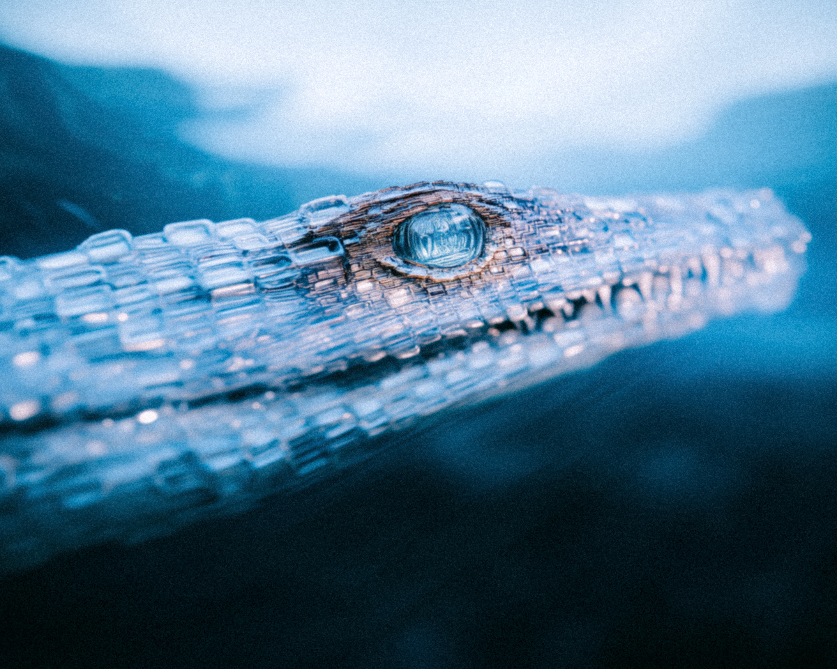 Biomechanical Serpent in Blue