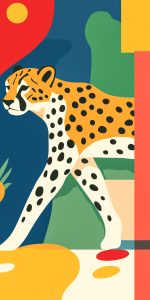 Cheetah in Flat Color Blocks
