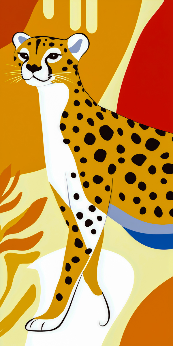 Spotted Coat Against Ochre Planes