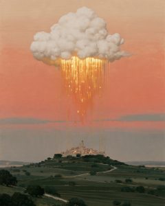 Cloud Tethered by Falling Light