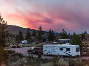 Smoke-Filtered Dusk at June Lake Campground