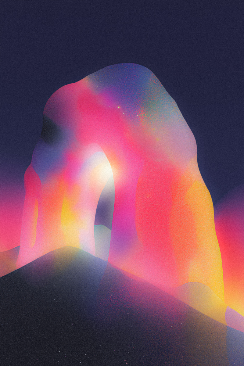 Arch of Magenta and Violet Fire