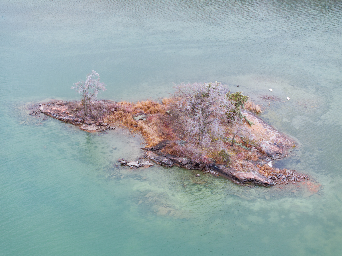 Pale Island in Clear Water